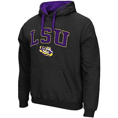 Men's Colosseum Black LSU Tigers Big & Tall Arch & Logo 2.0 Pullover Hoodie