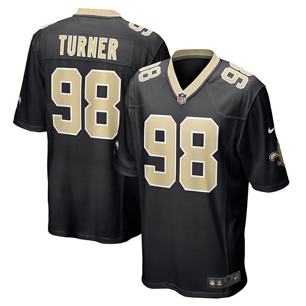 Men's Nike Payton Turner Black New Orleans Saints 2021 NFL Draft First  Round Pick Game Jersey