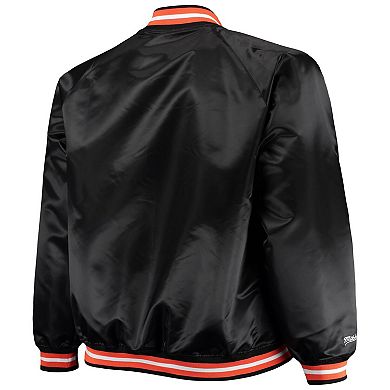 Men's Mitchell & Ness Black Phoenix Suns Big & Tall Hardwood Classics Raglan Satin Full-Snap Jacket
