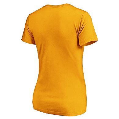 Women's Fanatics Branded Gold St. Louis Blues Authentic Pro Secondary Logo V-Neck T-Shirt