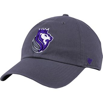 Men's '47 Gray Sacramento Kings Team Logo Clean Up Adjustable Hat