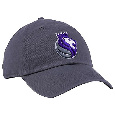 Men's '47 Gray Sacramento Kings Team Logo Clean Up Adjustable Hat