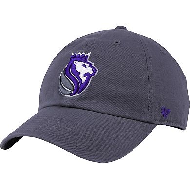 Men's '47 Gray Sacramento Kings Team Logo Clean Up Adjustable Hat
