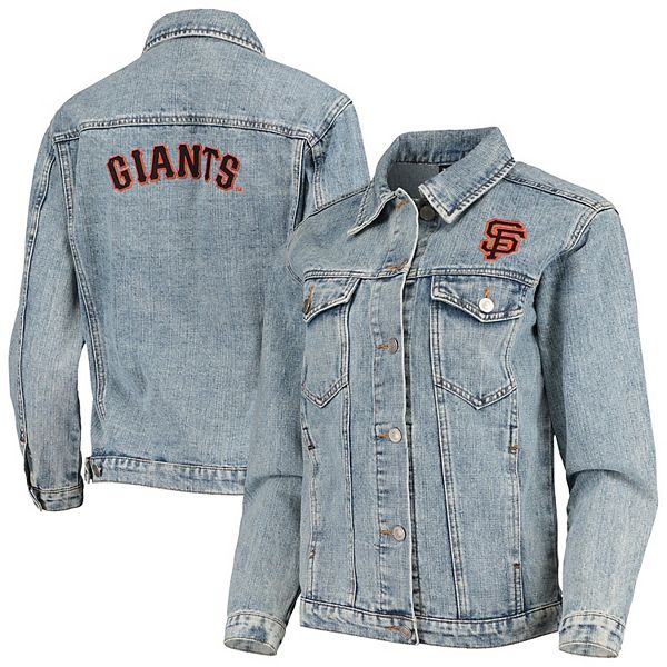 Women's The Wild Collective San Francisco Giants Team Patch Denim Button-Up  Jacket