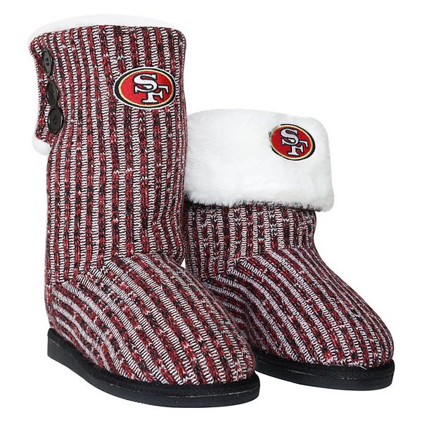 FOCO Women's NFL Team Logo Knit High End Colorblend Button Boots