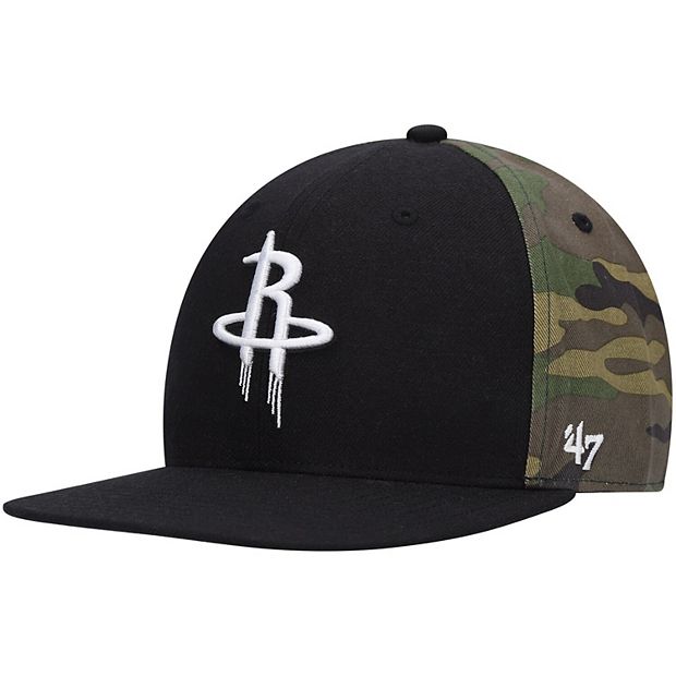 Men s 47 Black Camo Houston Rockets Bramble Captain Snapback Hat