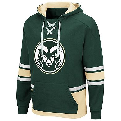 Men's Colosseum Green Colorado State Rams Lace Up 3.0 Pullover Hoodie