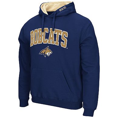 Men's Colosseum Navy Montana State Bobcats Arch and Logo Pullover Hoodie