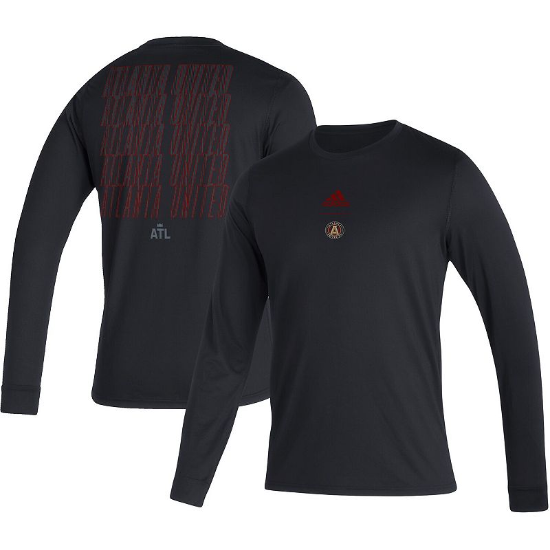 Mens adidas Black Atlanta United FC Club Long Sleeve T-Shirt, Size: Small