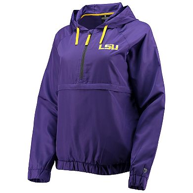 Women's Colosseum Purple LSU Tigers Doodling Packable Anorak Half-Zip Hoodie Jacket