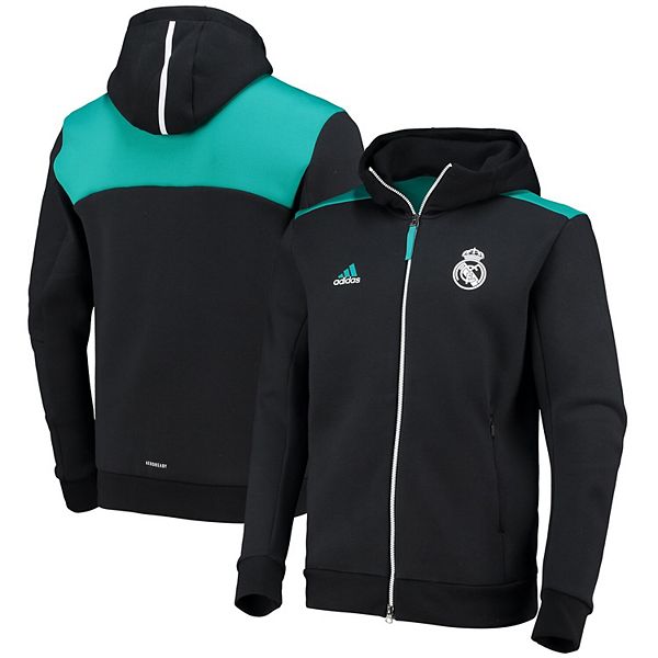 Men S Adidas Black Real Madrid Zne Aeroready Full Zip Hoodie Jacket