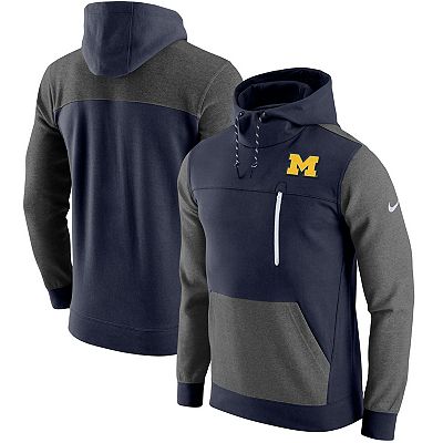 Men s Nike Navy Michigan Wolverines AV 15 2.0 Slim Fit Pullover Hoodie