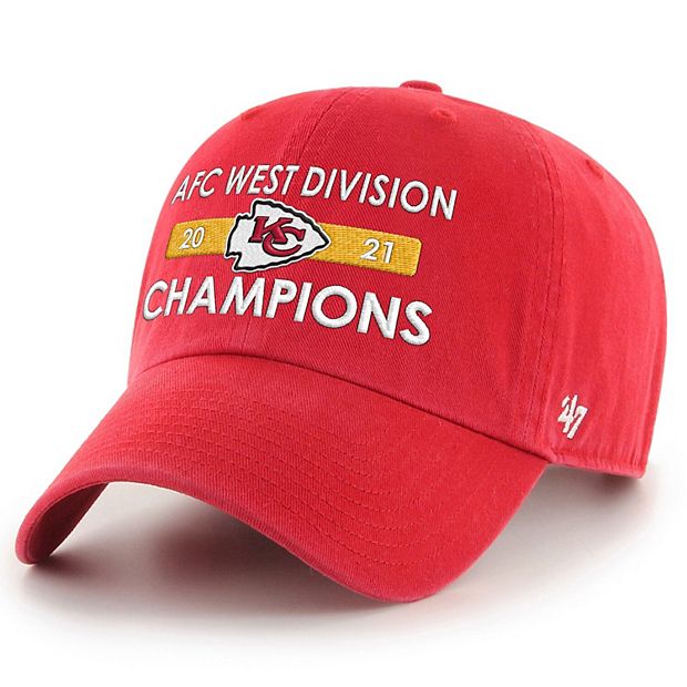 Men's '47 Red Kansas City Chiefs 2021 AFC West Division Champions Clean Up  Adjustable Hat