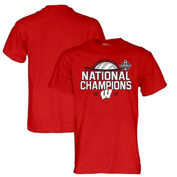 Men's Blue 84 Red Wisconsin Badgers 2021 Women's Volleyball National ...