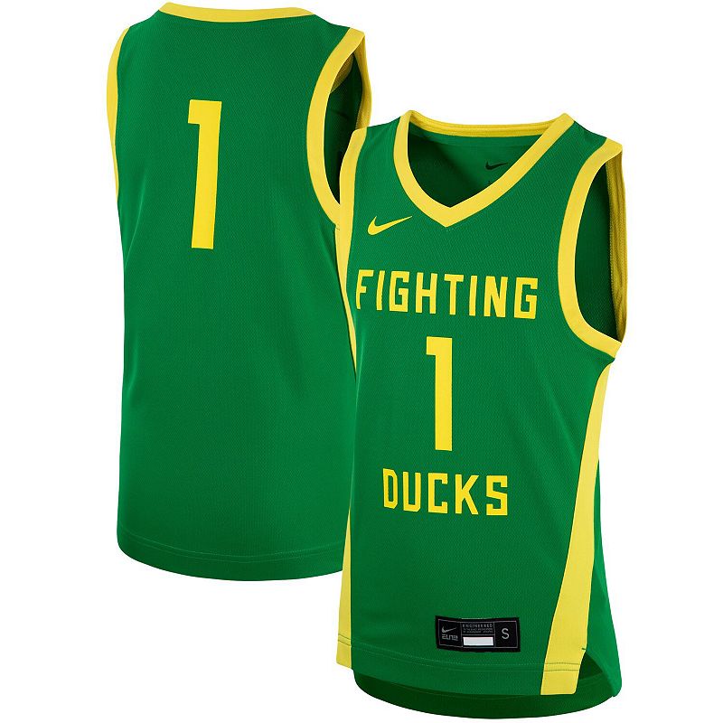 Youth Nike #1 Green Oregon Ducks Team Replica Basketball Jersey, Boys, Siz