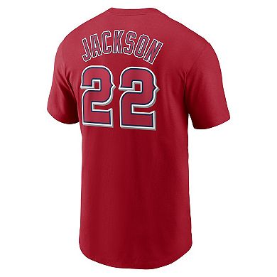 Men's Nike Bo Jackson Red California Angels Cooperstown Collection Name & Number T-Shirt