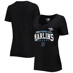 Women's Fanatics Branded Black Miami Marlins Victory Script V-Neck Long  Sleeve T-Shirt