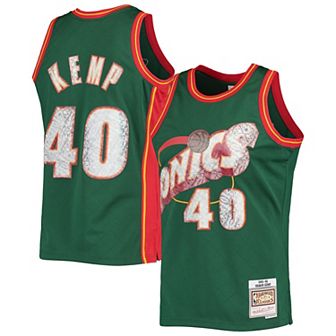 Men's Mitchell & Ness Shawn Kemp Green Seattle SuperSonics 1995-96 Hardwood Classics 75th Anniversary Diamond Swingman Jersey