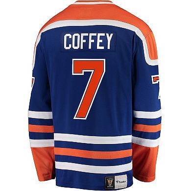 Men's Fanatics Branded Paul Coffey Blue Edmonton Oilers Premier Breakaway Retired Player Jersey
