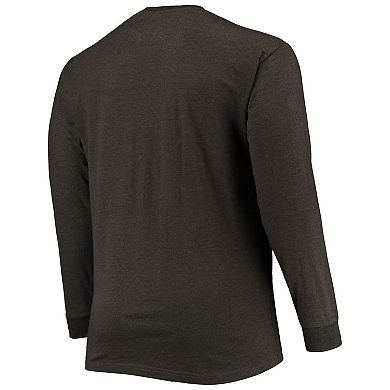 Men's Champion Gray Ohio State Buckeyes Big & Tall 2-Hit Long Sleeve T-Shirt