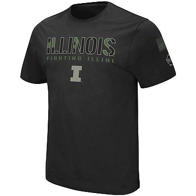 Men's Colosseum Black Illinois Fighting Illini Big & Tall OHT Military Appreciation Informer T-Shirt