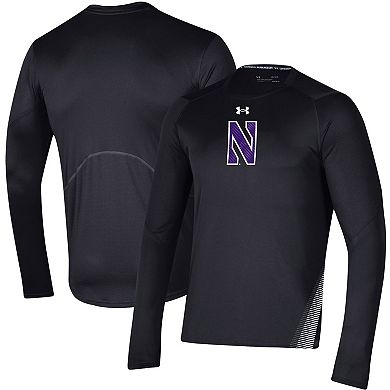 Men's Under Armour Black Northwestern Wildcats 2021 Sideline Training Performance Long Sleeve T-Shirt
