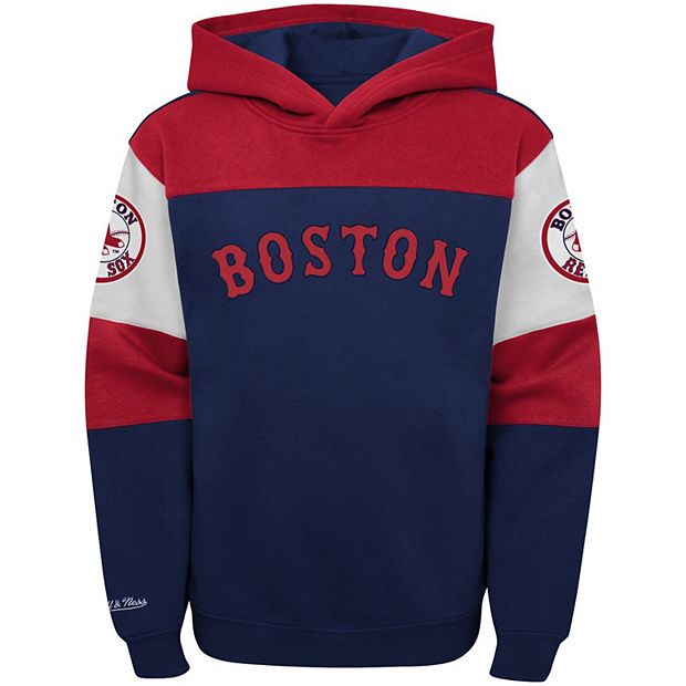Youth Mitchell & Ness Red/Navy Boston Red Sox Overtime Pullover Hoodie
