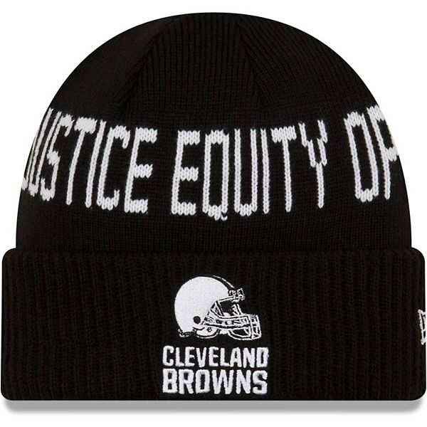 Youth New Era Black Cleveland Browns Social Justice Cuffed Knit Hat