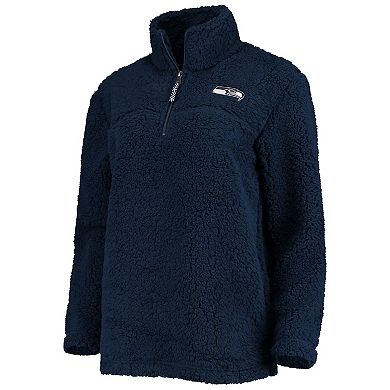 Women's G-III 4Her by Carl Banks College Navy Seattle Seahawks Sherpa Quarter-Zip Jacket