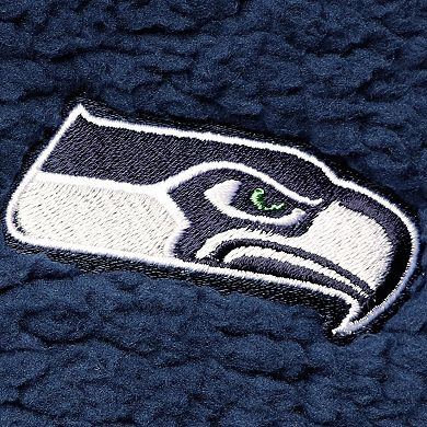 Women's G-III 4Her by Carl Banks College Navy Seattle Seahawks Sherpa Quarter-Zip Jacket