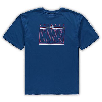 Men's Concepts Sport Royal/Heathered Charcoal Chicago Cubs Big & Tall T-Shirt & Shorts Sleep Set