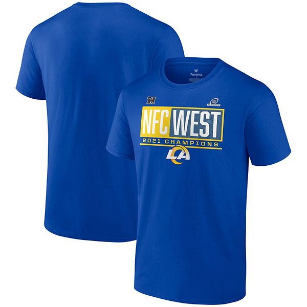 Men's Fanatics Branded Royal Los Angeles Rams 2021 NFC West Division  Champions Blocked Favorite T-Shirt