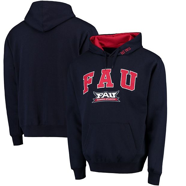 Men s Navy FAU Owls Arch Logo Pullover Hoodie