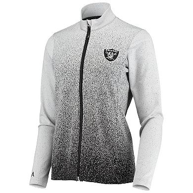 Women's Antigua White/Black Las Vegas Raiders Guide Full-Zip Jacket