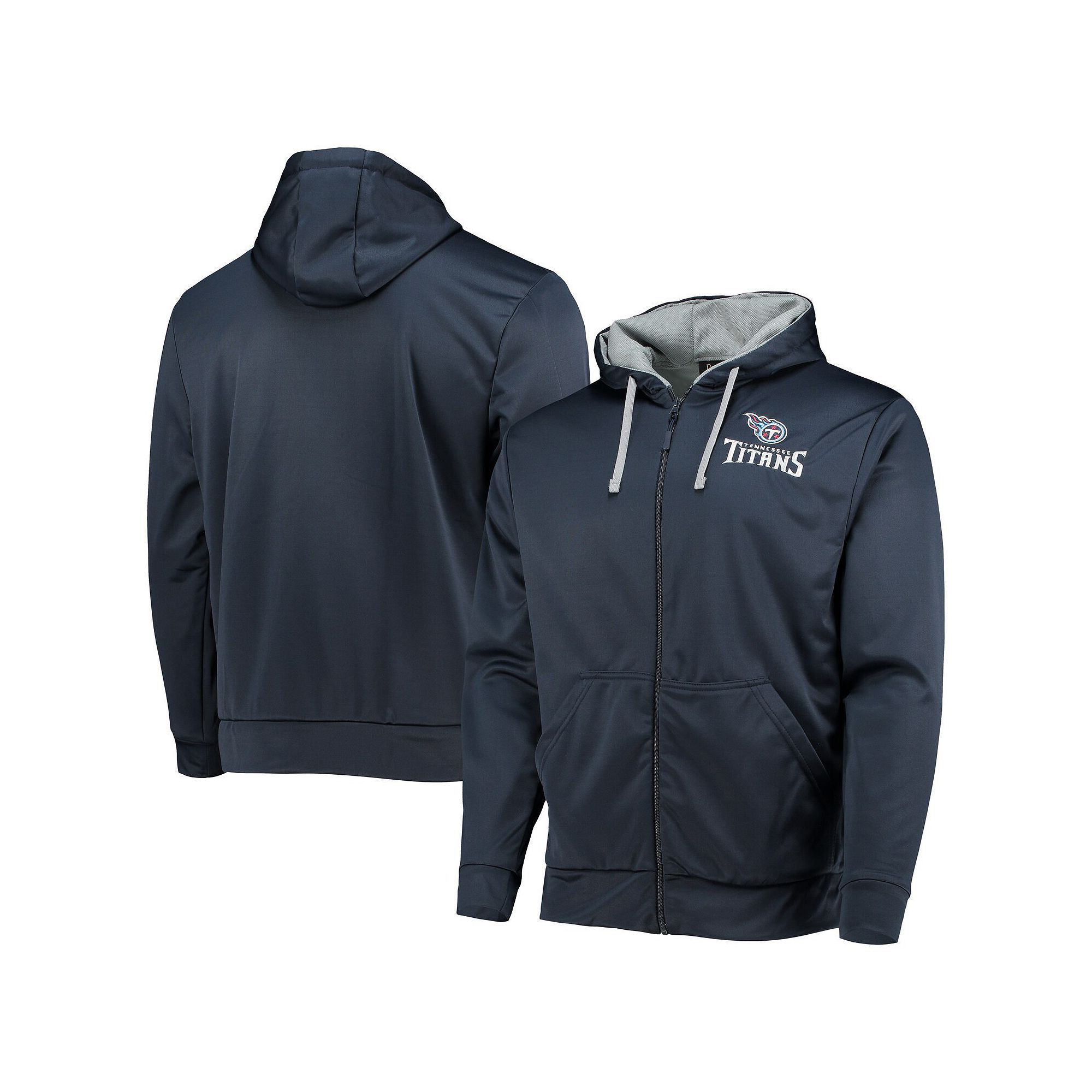 Mens Dunbrooke Navy/Gray Tennessee Titans Apprentice Full-Zip Hoodie, Size