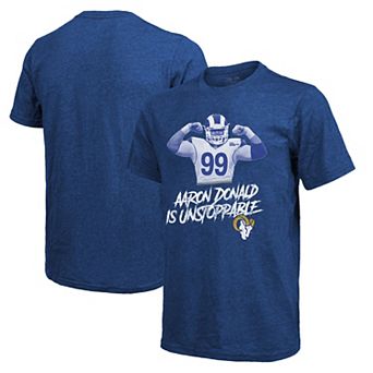 Men's Majestic Threads Aaron Donald Royal Los Angeles Rams Tri-Blend Player T-Shirt