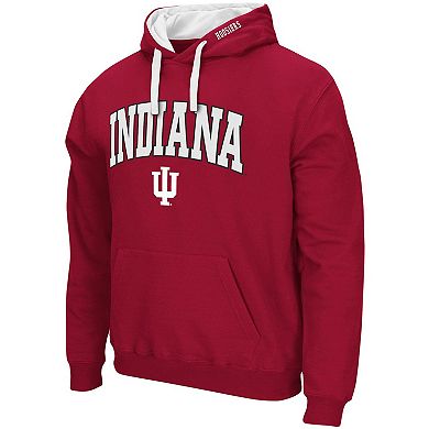 Men's Colosseum Crimson Indiana Hoosiers Big & Tall Arch & Logo 2.0 Pullover Hoodie