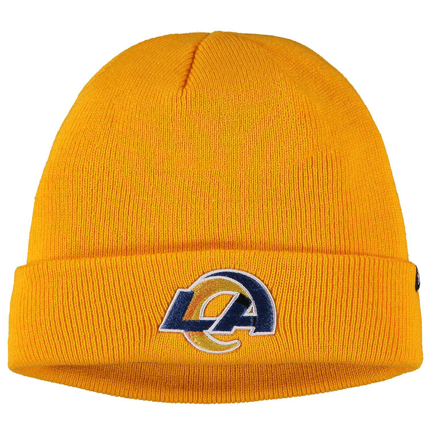 Los Angeles Rams Fanatics Branded Block Party Cuffed Knit Hat with Pom -  Royal/Gold