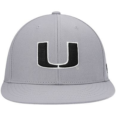 Men's Top of the World Gray Miami Hurricanes Fitted Hat