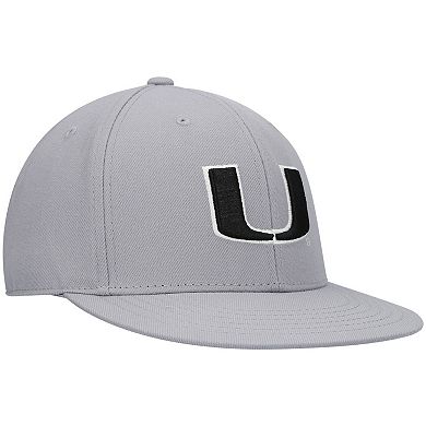 Men's Top of the World Gray Miami Hurricanes Fitted Hat