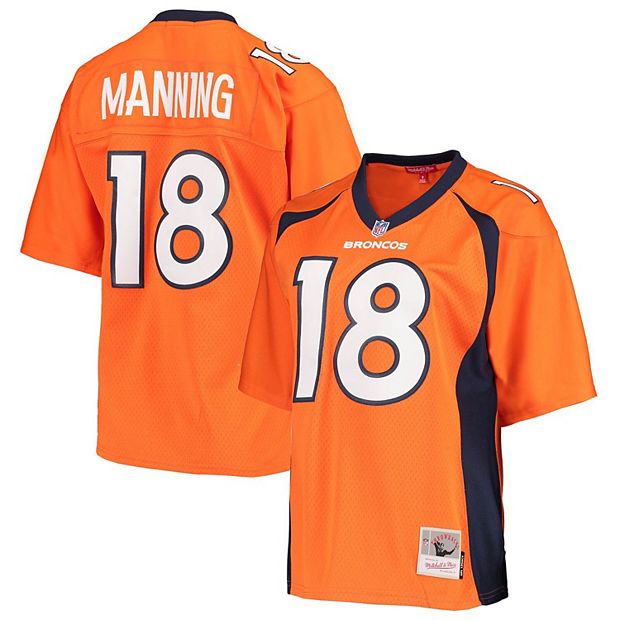 Men's Mitchell & Ness Peyton Manning Orange Denver Broncos Legacy Replica  Jersey