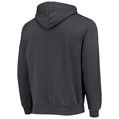 Men's Colosseum Charcoal Navy Midshipmen Arch & Logo 3.0 Full-Zip Hoodie