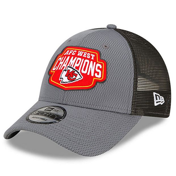 Men's New Era Graphite Kansas City Chiefs 2021 AFC West Division Champions  Trucker 9FORTY Snapback Hat