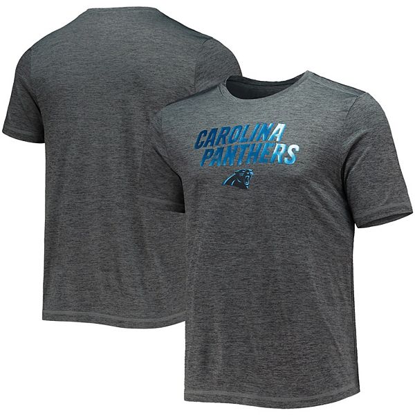 Men's Majestic Heathered Gray Carolina Panthers Keep Score Cool Base T-Shirt