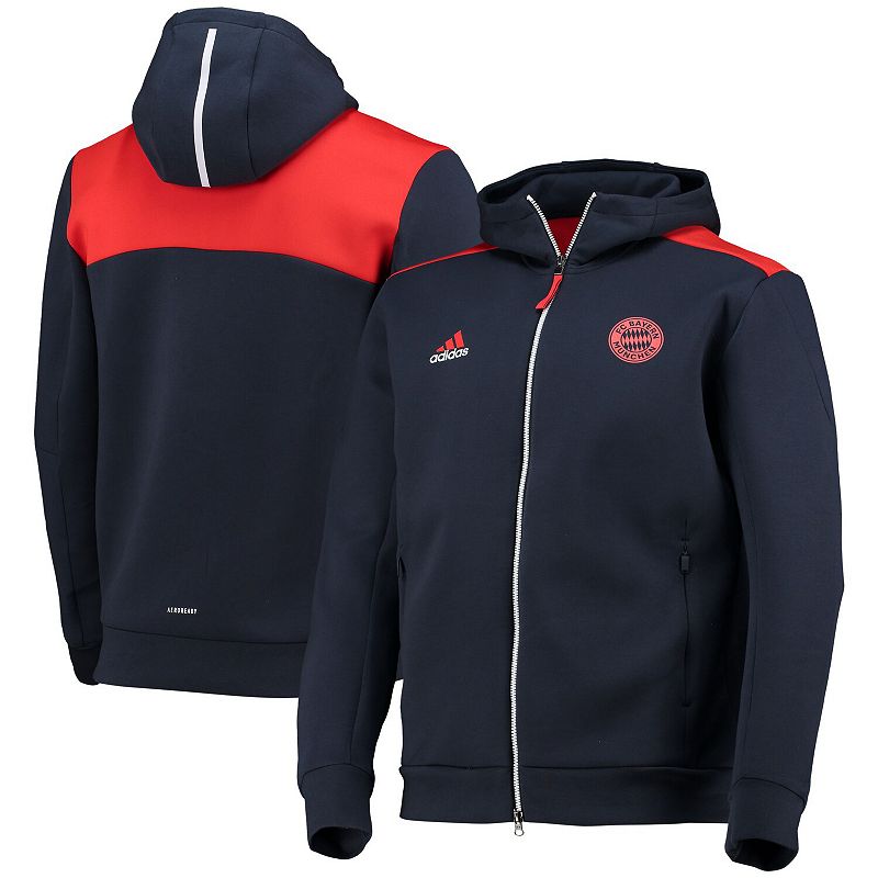 Mens adidas Navy Bayern Munich ZNE AEROREADY Full-Zip Hoodie Jacket, Size: