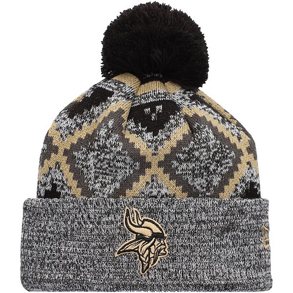 Men's Fanatics Branded Heather Gray Minnesota Vikings Cuffed Knit Hat with  Pom