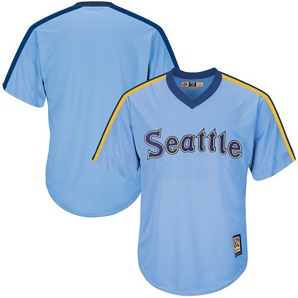 Men's Majestic Light Blue Seattle Mariners Cooperstown Cool Base