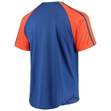 Stitches Mets Button-Down Raglan Replica Jersey - Men's