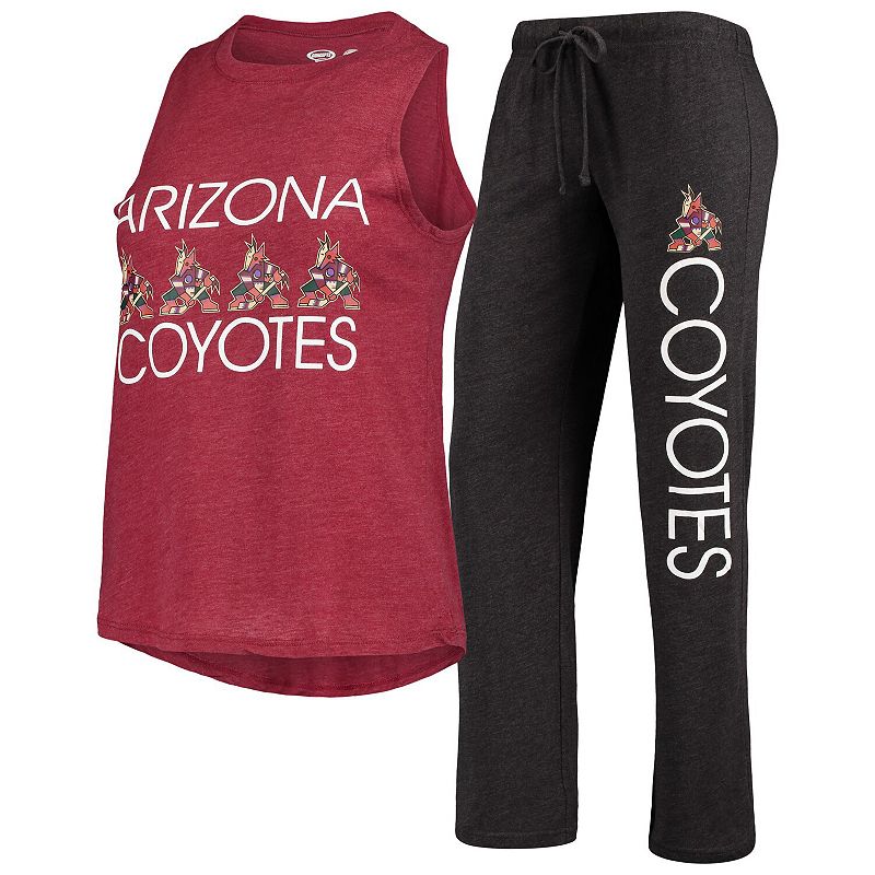 Womens Concepts Sport Burgundy/Black Arizona Coyotes Meter Tank Top & Pant