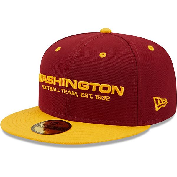 Men's New Era Burgundy/Gold Washington Football Team Flipside 59FIFTY ...